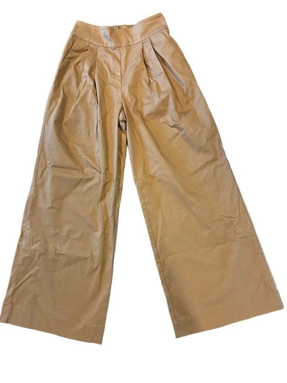 The Drop kass_stylz Pleated Wide Leg Pants Tan Size S